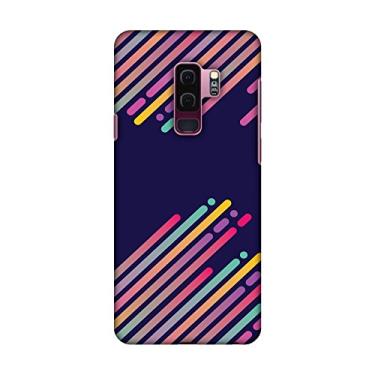 Imagem de Amzer Capa traseira rígida de encaixe slim fit com cabo USB tipo C e kit de limpeza de tela para Samsung Galaxy S9 Plus - listras 2 cores HD, capa traseira ultra leve