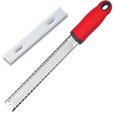 Imagem de YIBIDINAY Ralador de queijo e raspador de cítricos - queijo parmesão, limão, gengibre, alho, noz-moscada, legumes, frutas, lâmina de aço inoxidável afiada, amarelo