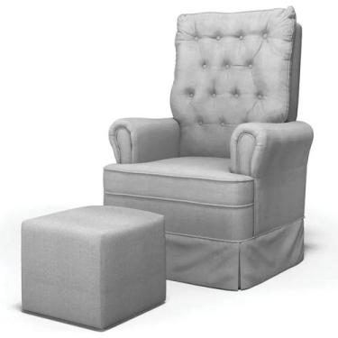 Imagem de Poltrona de Amamentação e Descanso com Balanço e Puff Laís G05 Linho C