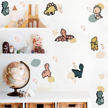 Imagem de Adesivo de Parede Dinossauros Cute Baby Bolinhas Pegadas - Adesivos Ki