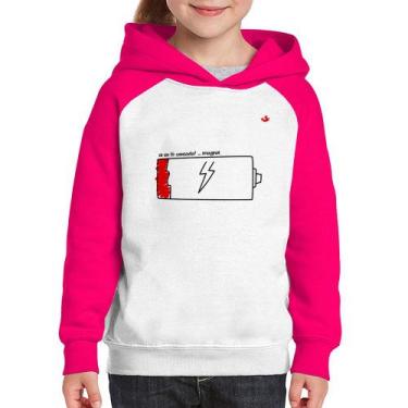 Imagem de Moletom Infantil Se eu tô cansada - Foca na Moda, Branco, Rosa, 12