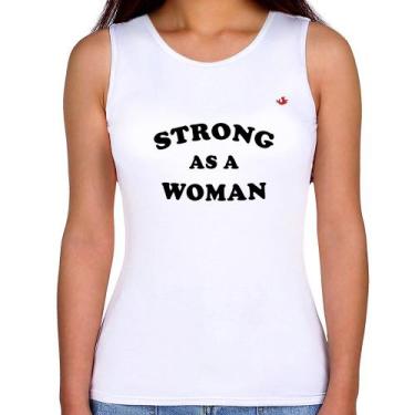 Imagem de Regata Feminina Strong as a woman - Foca na Moda, Branco, P