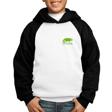 Imagem de Moletom Infantil openSUSE Linux - Foca na Moda, Branco, Preto, 2