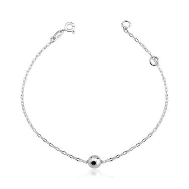 Imagem de Tornozeleira Bola 6mm Prata 925 - Atraktiva Jóias, 25cm