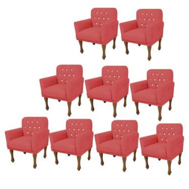 Imagem de Kit 09 Poltrona Cadeira Decorativa  Mona Luxo com Strass Sala de Estar