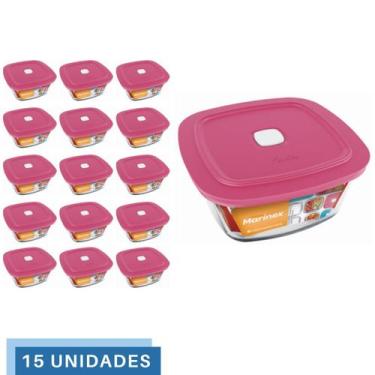 Imagem de 15 Potes Vidro Facilita Quadrado Marmita 500Ml Marinex - NADIR FIGUERE
