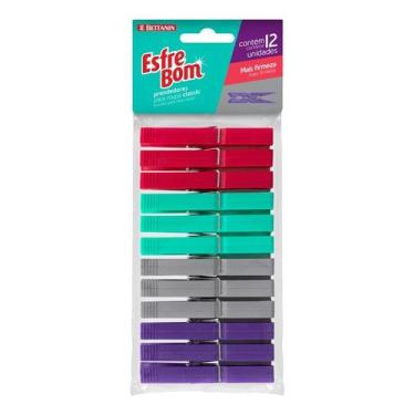 Imagem de Prendedor De Roupa Classic Plástico Com 12 Unidades Esfrebom - Bettani