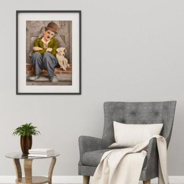 Imagem de Quadro Charlie Chaplin Com Cachorro - 60x48cm - Quadros On-line, Moldu