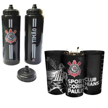 Imagem de Kit 1Un Copo Plástico Premium Grande + 1 Und Squeeze Garrafa Treino Co