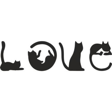 Imagem de Quadro Escultura Pet Love Gato Decorativo Quadro Para Quarto - CasaBeb