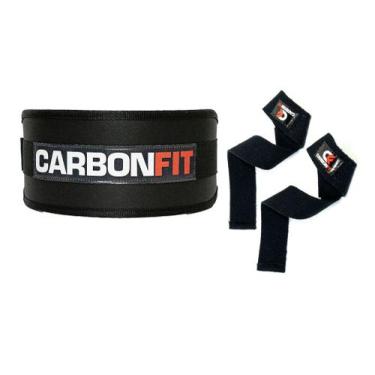 Imagem de Cinturão + strap fita kit academia musculação cinto de Fivela e Par de