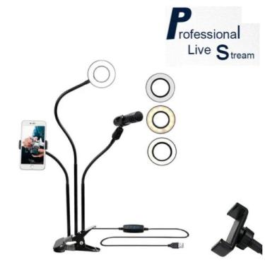 Imagem de 3 em 1 Anel de Luz Articulado Suporte e Controle - Professional Live S
