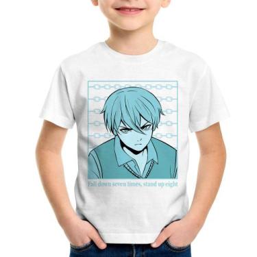 Imagem de Camiseta Infantil Fall Down Seven Times, Stand Up Eight - Foca na Moda