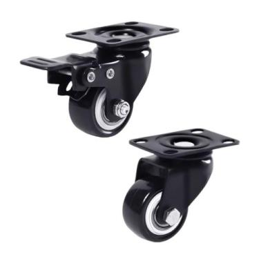 Imagem de Kit Rodinhas com Rodízios Giratórios e Rolamento com Freio e sem Freio