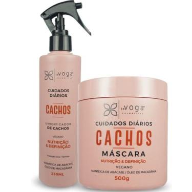 Imagem de Kit Cachos 1 Shampoo 1 Máscara 500g 1 Umidificador de Cachos 230ml Vog