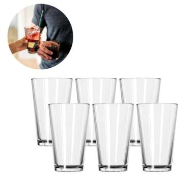 Imagem de Jogo Copos De Vidro Londres 240 ML Transparente Sucos - 6 UN - PRATICA