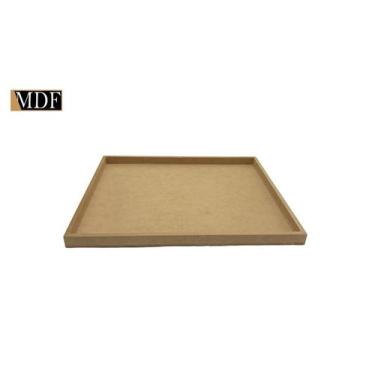 Imagem de Kit 5 Bandeja Retangular Lisa Simples 32x27x1,5 Mdf 6mm Madeira - ATAC