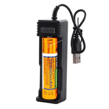 Imagem de Carregador USB Com Baterias 18650 Conectividade e Performance LEY2033B