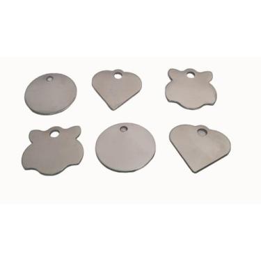 Imagem de Placa De Identificação Pet Variada Para Gato E Caes Em Inox kit 100 pç