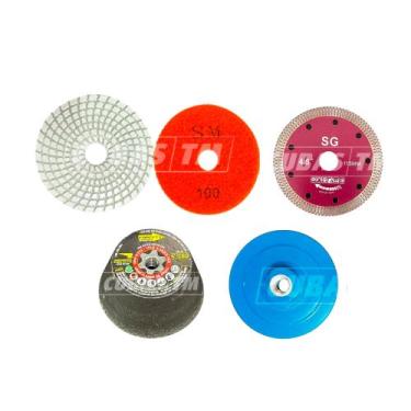 Imagem de Kit Para Acabamento Porcelanato 1 lixa 100 + 1 rebolo 60 + 1 suporte +