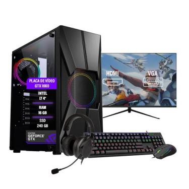 Imagem de Pc gamer completo i7 4 16gb ddr3 ssd 240gb gtx 1660 - Genérico
