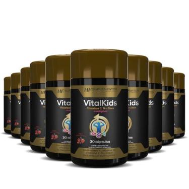 Imagem de 10x vitalkids vitamina c, d zinco 30caps mastigavel hf suplementos