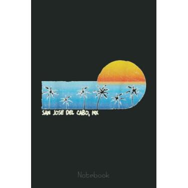 Imagem de Vintage San Jose del Cabo, MX Palm Trees & Sunset Beach Notebook: Drawing Journal and Summer Notebook for Children Summer Journal For Kids With Writing Prompts, Interactive Diary Scrapbook