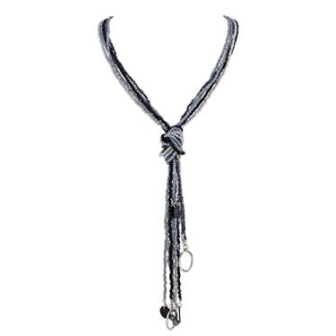 Imagem de COIRIS Colar de miçangas de sementes, vários fios, 10 babadores longos com nó de gravata para mulheres e meninas, Acrílico, Sem Pedra Preciosa