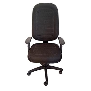 Imagem de Cadeira Tescaro Presidente Giratória Anatômica no Sintético Preto Base em Aço (Com Braços Regulaveis)