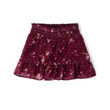 Imagem de Gymboree Saias de babados para meninas e crianças pequenas, Marrom floral, 4 Anos