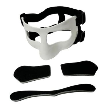 Imagem de Dynwave Máscara de basquete Máscara de proteção facial Alça ajustável Peças Leve Capa protetora facial Protetor de nariz para adultos, com Almofadas