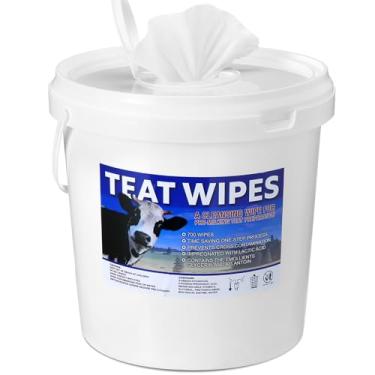 Imagem de Nuanchu 700 lenços umedecidos para mama, vaca, cabra, ovelha, preparação, úbere, cabra, úbere, cabra, 19,8 x 20,3 cm, lenços hidratantes, balde reciclável para suprimentos de ordenha de cabra