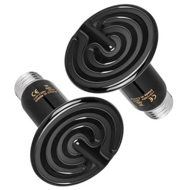 Imagem de HealSmart Lâmpada de calor de réptil 50W, emissor de calor de cerâmica, sem emissão de luz, adequado para cobra/lagarto/aranha, crescimento de plantas e incubação de frango, pacote com 2