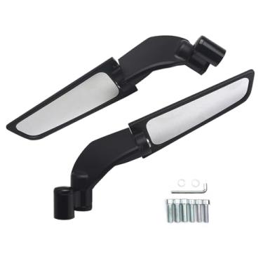Imagem de Espelhos retrovisores de motocicleta Stealth Wind Wing Side Mirror 360° Rotação de liga de alumínio M8 M10 Parafusos fácil instalação compatível com MT 07 MT 09 MT 10 KTM 250 390 690