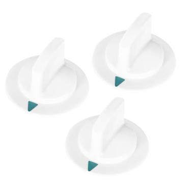 Imagem de Earthtec WE1M652 Botão de controle do temporizador da secadora (3 peças) compatível com substituição do botão do secador Hotpoint HTDX100EM8WW HTDX100ED6WW HTDX100EM6WW HTDX100GM8WW HTDX100ED2WW Serve