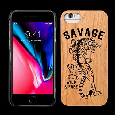 Imagem de CUBE Capa de celular para Apple iPhone 8/7/6s - Palavras selvagens e design de tigre