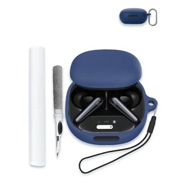 Imagem de Capa para Soundcore Liberty 4 Pro da Anker, fones de ouvido sem fio com cancelamento de ruído, capa protetora de silicone macio WUNIAK portátil resistente a arranhões com kit de limpeza, mosquetão e