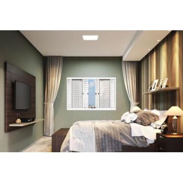 Imagem de Janela de Aço Veneziana de Correr 100x150cm 6 Folhas com Grade Quadrad