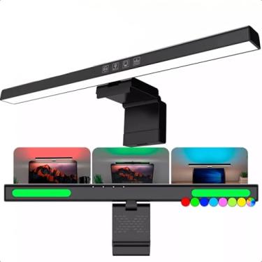Imagem de Luminária Barra LED USB para Monitor - 3 Temperaturas de Cor, Ajustável e com Efeitos RGB Vibrantes
