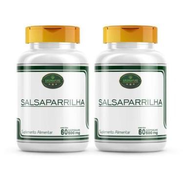Imagem de Salsaparrilha Produto Natural 120 Cápsulas 500Mg Kit 2 Potes - Supleme