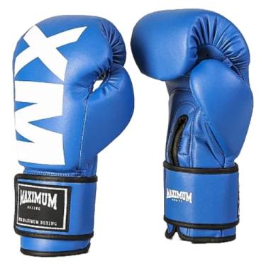 Imagem de Luva de Boxe Muay Thai MXM Azul e Branco Maximum (16oz)