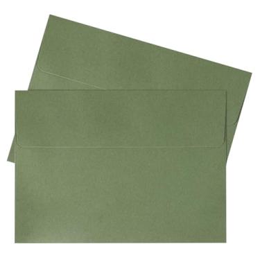 Imagem de Granhoolm Pacote com 50 envelopes verde sálvia, 12 x 17 cm, envelopes A7 verde-sálvia, 14 x 19 cm, papel grosso de 120 g/m2, autovedação, envelopes de vale-presente, envelopes 12 x 7 para convites
