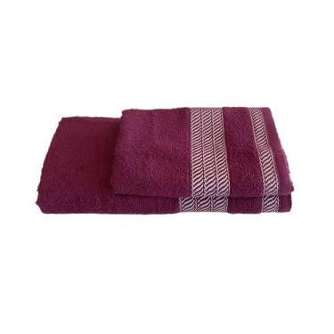 Imagem de Kit Toalha de Banho Gigante e Rosto 2 Pçs Siena Atlântica, Merlot