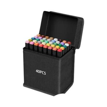 Imagem de Marcadores de Desenho de Álcool Ponta Dupla - Cores Sortidas - Ideal p