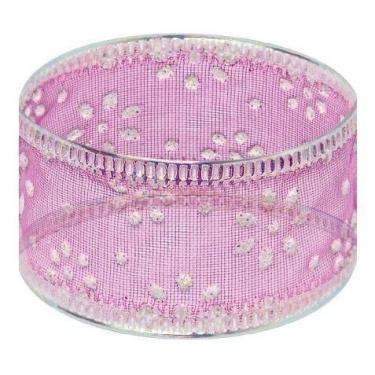 Imagem de 30m Fita De Natal Organza Glitter Aramada 2,5cm Várias Cores - Fitas R