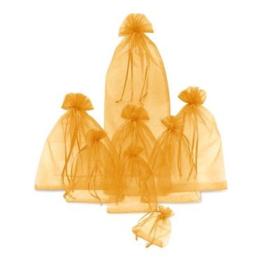 Imagem de Kit Com 60 Saquinhos De Organza 10x15cm - Fitas e Festas, Branco Navaj