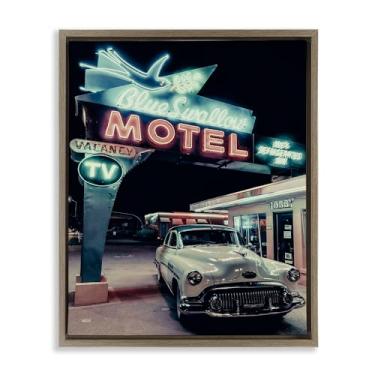 Imagem de Stupell Industries Design de arte de parede em tela emoldurada vintage motel Getaway Car Brown Floater por Graffi*tee Studios, 43 x 53 cm