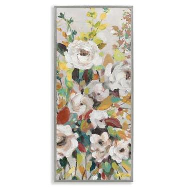 Imagem de Stupell Industries Design de arte de parede giclée emoldurado cinza Blooming Roses Array por Carol Robinson, 25 x 61 cm