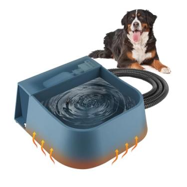 Imagem de PETLESO Tigela De Água Aquecida, Bebedouro Automático Para Cães, Tigela Aquecida Para Cães Com Enchimento Automático, Bebedouro Com Aquecedor Para Cães, Gatos, Galinhas, Animais Selvagens, 2L