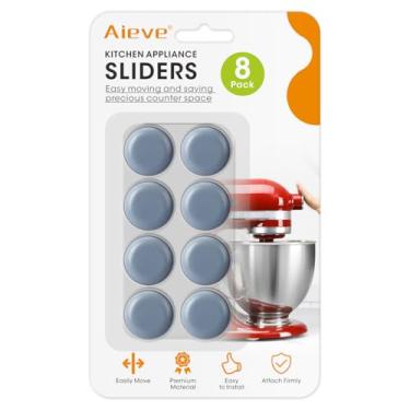 Imagem de Aieve Sliders de eletrodomésticos, 8 peças deslizantes de pequenos eletrodomésticos para bancada, autoadesivo para casa encontra rodas de rodízio, utensílios essenciais de cozinha para batedeiras